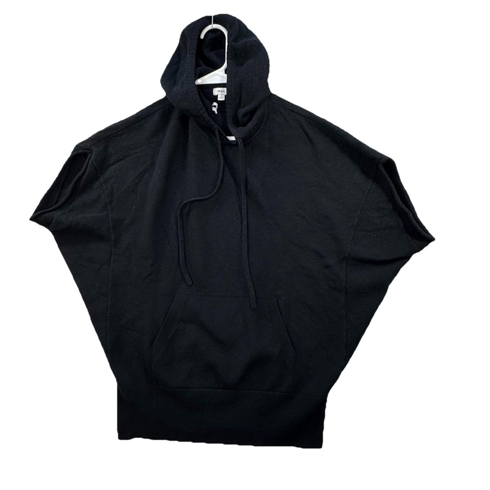 Vince 100% Cashmere Batwing Cape Pullover Sweater Women's Small Black Soft Luxe